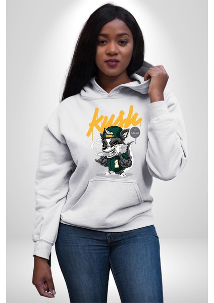 Amerikan Kokarca Havalı Kadın Erkek Baskılı Üç Iplik Beyaz Kapüşonlu Hodie Sweatshirt fırsatları