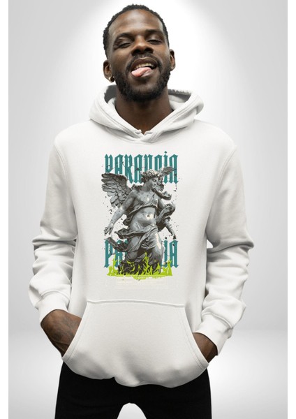 Kutsanmış Güvercin Kadın Erkek Baskılı Üç Iplik Beyaz Kapüşonlu Hodie Sweatshirt fırsatları