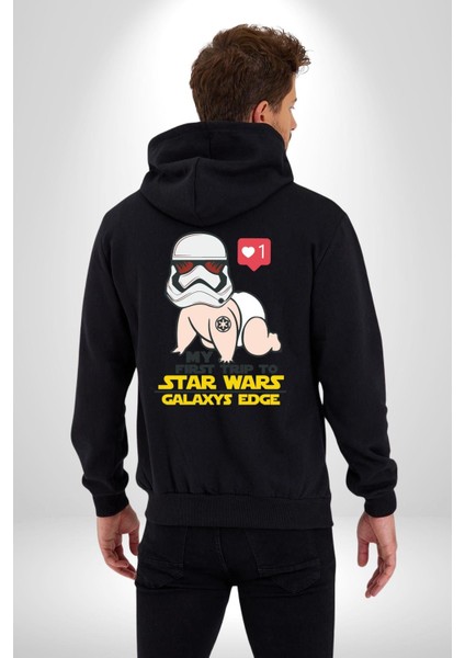 Star Wars Glaxy Edge Ilk Seyahatim Kadın Erkek Baskılı Fermuarlı Kapüşonlu Hırka Sweatshirt