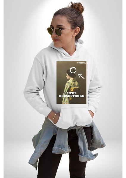 Doğal Yaşam King Kong Savaşçı Kadın Erkek Baskılı Üç Iplik Beyaz Kapüşonlu Hodie Sweatshirt fiyatları