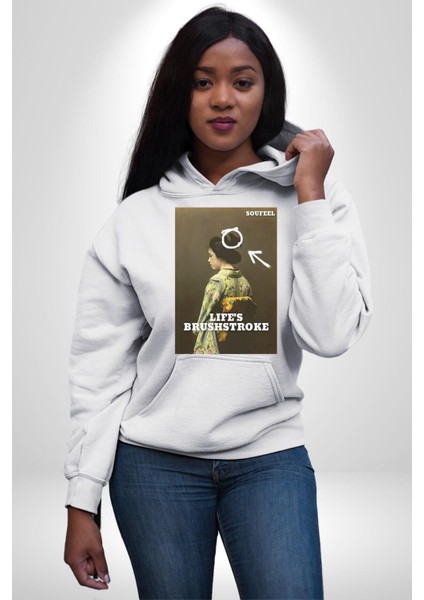 Doğal Yaşam King Kong Savaşçı Kadın Erkek Baskılı Üç Iplik Beyaz Kapüşonlu Hodie Sweatshirt modelleri