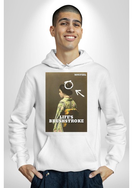Doğal Yaşam King Kong Savaşçı Kadın Erkek Baskılı Üç Iplik Beyaz Kapüşonlu Hodie Sweatshirt fırsatları