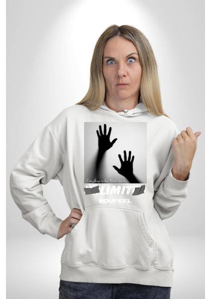 Bu Dünyada Her Şeyin Sınırsız Bir Sayısızlığı Vardır Kadın Erkek Baskılı Üç Iplik Beyaz Kapüşonlu Hodie Sweatshirt modelleri