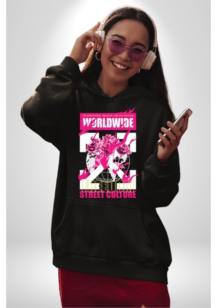 Dünya Çapında Özgürlük Sokak Tarzı Kadın Erkek Baskılı Üç Iplik Siyah Kapüşonlu Hodie Sweatshirt fiyatları