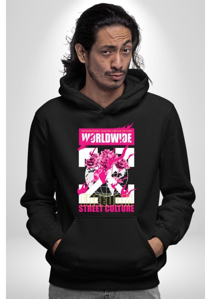 Dünya Çapında Özgürlük Sokak Tarzı Kadın Erkek Baskılı Üç Iplik Siyah Kapüşonlu Hodie Sweatshirt fırsatları