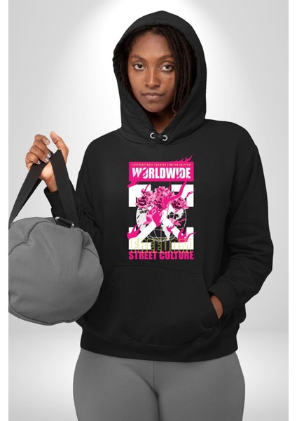 Dünya Çapında Özgürlük Sokak Tarzı Kadın Erkek Baskılı Üç Iplik Siyah Kapüşonlu Hodie Sweatshirt indirimleri