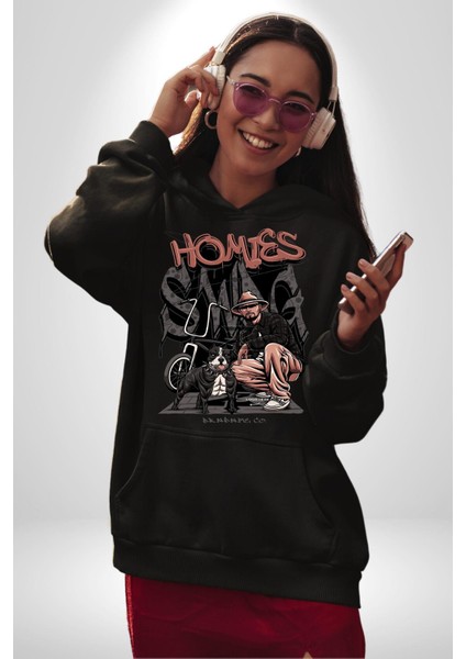 Yağmacı Kankalar Pitbul Kadın Erkek Baskılı Üç Iplik Siyah Kapüşonlu Hodie Sweatshirt fiyatları