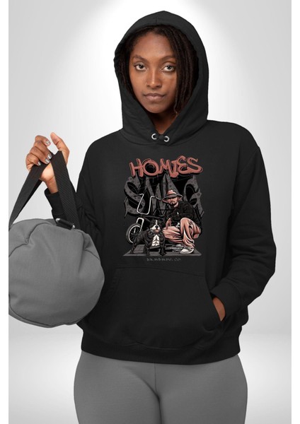 Yağmacı Kankalar Pitbul Kadın Erkek Baskılı Üç Iplik Siyah Kapüşonlu Hodie Sweatshirt indirimleri