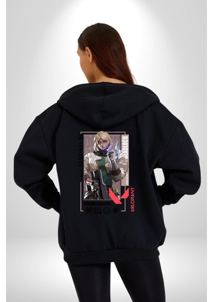 Deadlock Şampiyon Yetenek Kadın Erkek Baskılı Fermuarlı Kapüşonlu Hırka Sweatshirt