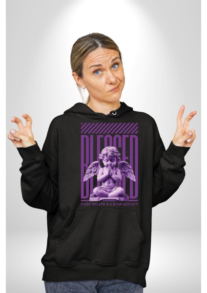 Bebek Roma Antik Heykel Her Nefes Kadın Erkek Baskılı Üç Iplik Siyah Kapüşonlu Hodie Sweatshirt fiyatları
