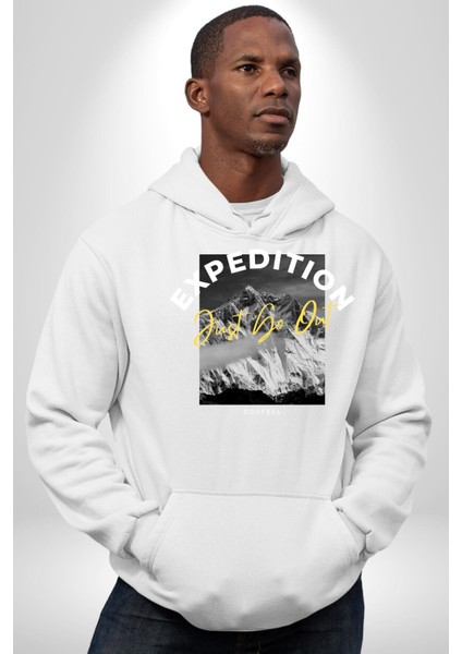 Keşif Gezisi Yeni Çıkıyor Karlı Dağlar Kadın Erkek Baskılı Üç Iplik Beyaz Kapüşonlu Hodie Sweatshirt fiyatları