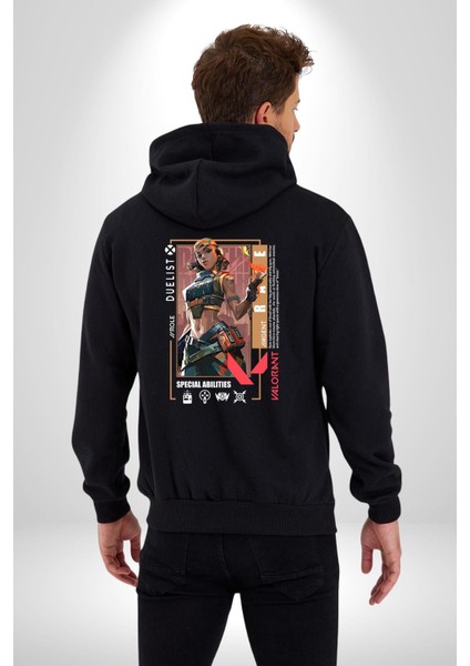 Raze Düellocu Karakter Kadın Erkek Baskılı Fermuarlı Kapüşonlu Hırka Sweatshirt