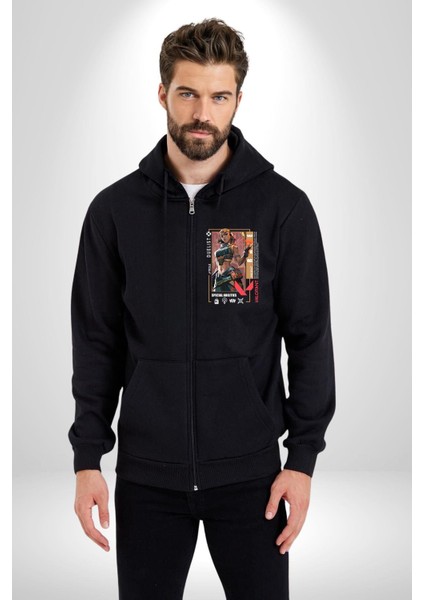 Raze Düellocu Karakter Kadın Erkek Baskılı Fermuarlı Kapüşonlu Hırka Sweatshirt