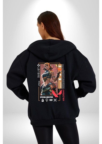 Raze Düellocu Karakter Kadın Erkek Baskılı Fermuarlı Kapüşonlu Hırka Sweatshirt