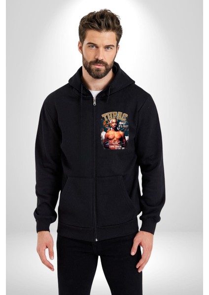 Tupac Shakur Rap Efsanesi Imza Kadın Erkek Baskılı Fermuarlı Kapüşonlu Hırka Sweatshirt