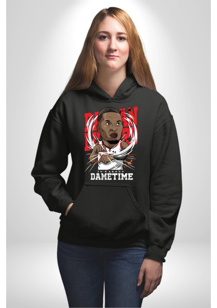 Dwayne Wade Basketbol Yıldızı Kadın Erkek Baskılı Üç Iplik Siyah Kapüşonlu Hodie Sweatshirt