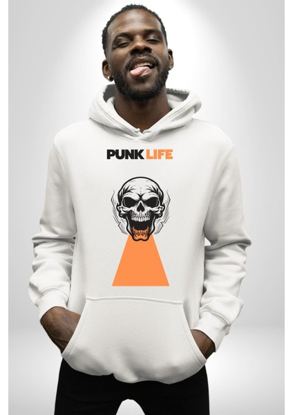 Efsane Sokak Tarzı Araba Kadın Erkek Baskılı Üç Iplik Beyaz Kapüşonlu Hodie Sweatshirt