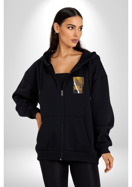 Sezonun Büyüsüne Inanın Kadın Erkek Baskılı Fermuarlı Kapüşonlu Hırka Sweatshirt fırsatları