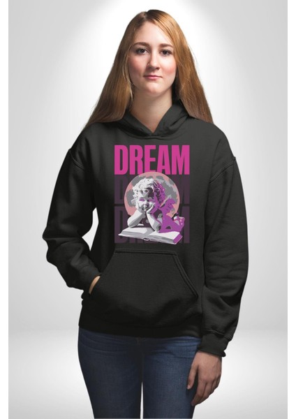 Kötü Yöntem Gül ve Heykel Kadın Erkek Baskılı Üç Iplik Siyah Kapüşonlu Hodie Sweatshirt fiyatları