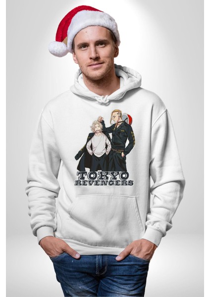 Tokyo Revengers Anime Kadın Erkek Baskılı Üç Iplik Beyaz Kapüşonlu Hodie Sweatshirt fiyatları