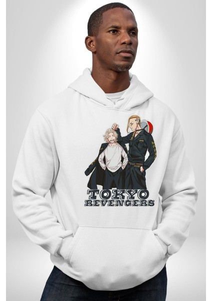 Tokyo Revengers Anime Kadın Erkek Baskılı Üç Iplik Beyaz Kapüşonlu Hodie Sweatshirt fırsatları