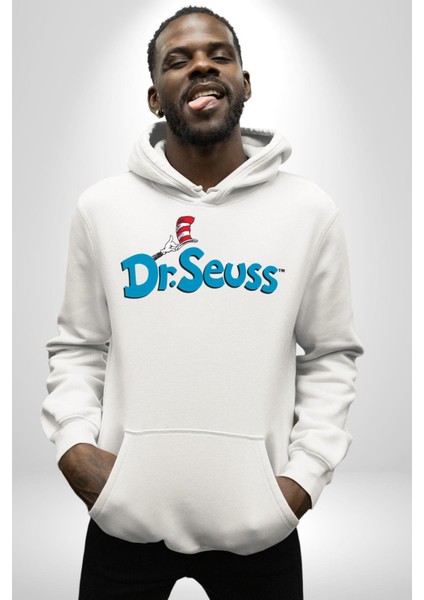 Dr.seuss Komik Şapka Logo Kadın Erkek Baskılı Üç Iplik Beyaz Kapüşonlu Hodie Sweatshirt fırsatları