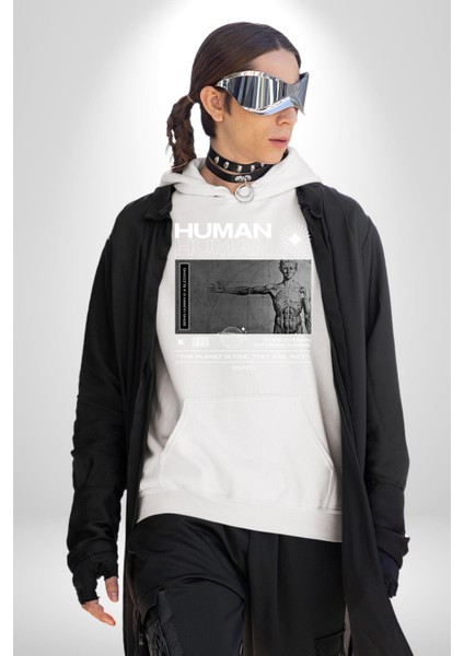 Gezegen Iyi Insanlar Değil Kadın Erkek Baskılı Üç Iplik Beyaz Kapüşonlu Hodie Sweatshirt fiyatları