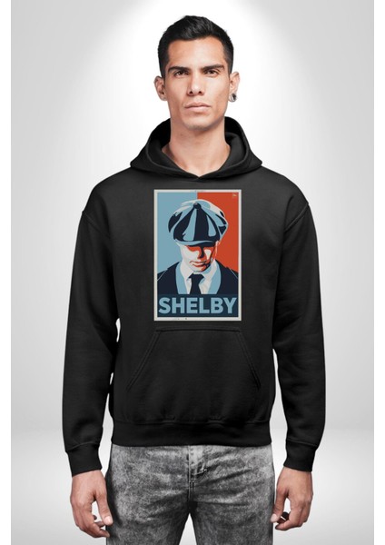 Shelby Peaky Blinders Dizi Karakteri Kadın Erkek Baskılı Üç Iplik Siyah Kapüşonlu Hodie Sweatshirt indirimleri