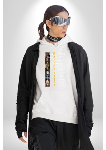 Efsane Film Serisi Ünlü Oyuncu Imzaları Kadın Erkek Baskılı Üç Iplik Beyaz Kapüşonlu Hodie Sweatshirt fiyatları