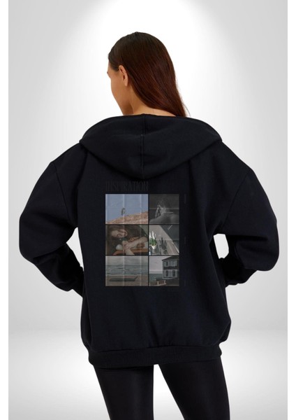 Yaz Zamanı Deniz Aşk Kadın Erkek Baskılı Fermuarlı Kapüşonlu Hırka Sweatshirt modelleri