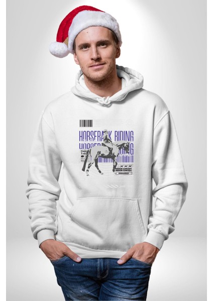 At Binme Sokak Tarzı Tasarım Kadın Erkek Baskılı Üç Iplik Beyaz Kapüşonlu Hodie Sweatshirt modelleri