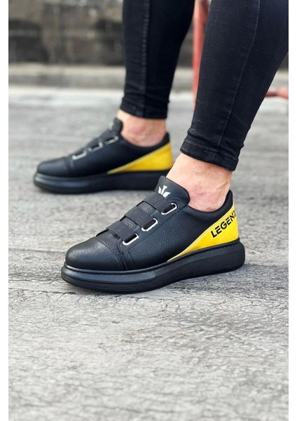 Wagoon WG029 3 Bant Legend Kömür Sarı Kalın Taban Casual Erkek Ayakkabı fiyatları