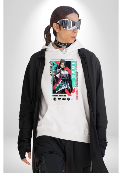 Sage Healer Karakter Kadın Erkek Baskılı Üç Iplik Beyaz Kapüşonlu Hodie Sweatshirt fiyatları