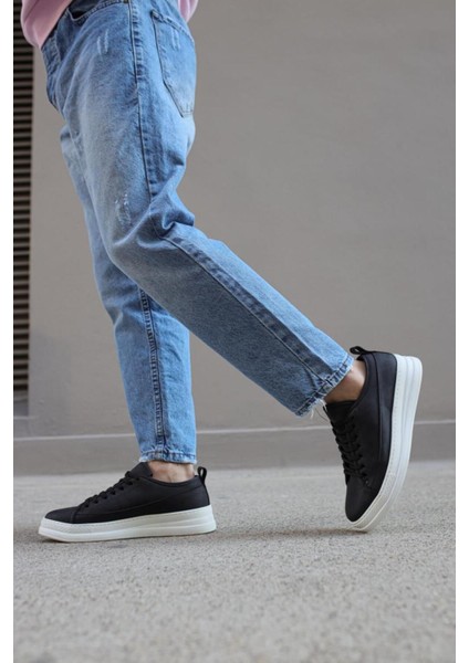 Knack Sneakers Ayakkabı 010 Siyah (Beyaz Taban)