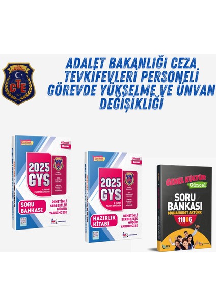 2025 CTE Denetimli Serbest Müdür Yrd. GYS Hazırlık – Soru Bankası 3'lü Set