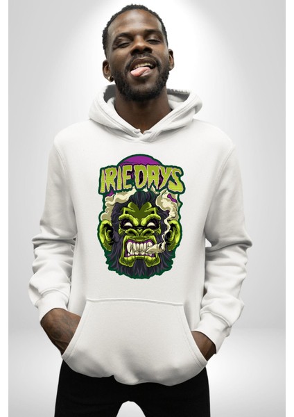 Zombi Dehşet Günleri Kadın Erkek Baskılı Üç Iplik Beyaz Kapüşonlu Hodie Sweatshirt fiyatları