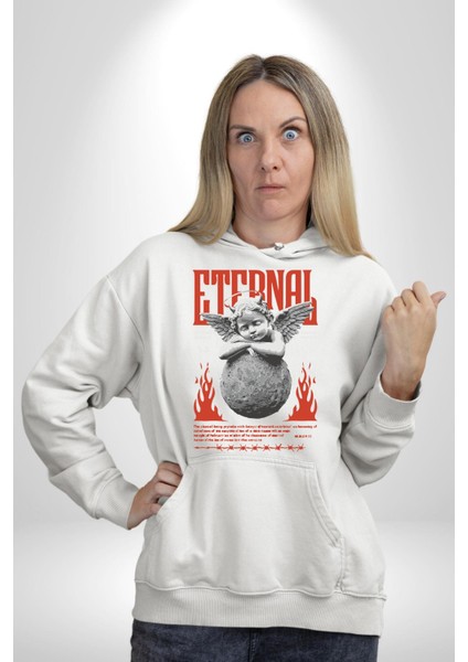 Sonsuz Şeytan Bebek Adalet Öncelikleri Kadın Erkek Baskılı Üç Iplik Beyaz Kapüşonlu Hodie Sweatshirt modelleri
