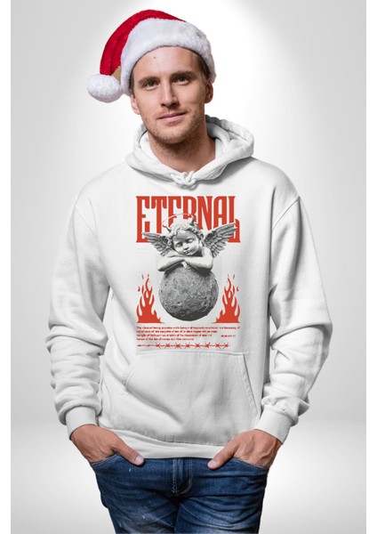 Sonsuz Şeytan Bebek Adalet Öncelikleri Kadın Erkek Baskılı Üç Iplik Beyaz Kapüşonlu Hodie Sweatshirt fırsatları