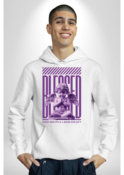 Bebek Roma Antik Heykel Her Nefes Kadın Erkek Baskılı Üç Iplik Beyaz Kapüşonlu Hodie Sweatshirt fiyatları