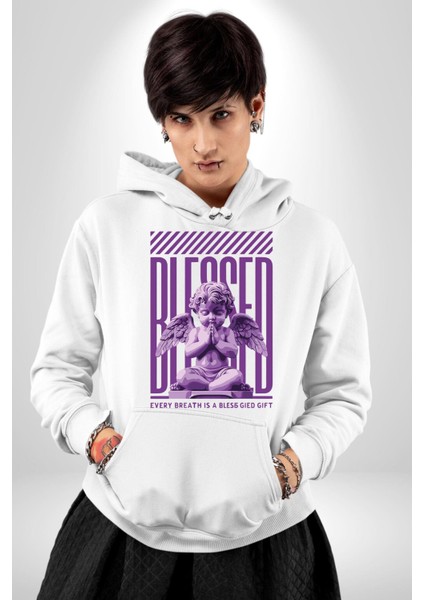 Bebek Roma Antik Heykel Her Nefes Kadın Erkek Baskılı Üç Iplik Beyaz Kapüşonlu Hodie Sweatshirt indirimleri