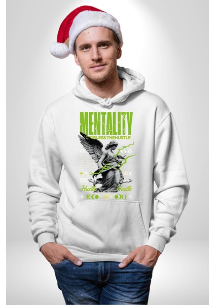 Zihniyet Yunan Kadın Kanatlı Heykel Kadın Erkek Baskılı Üç Iplik Beyaz Kapüşonlu Hodie Sweatshirt fiyatları