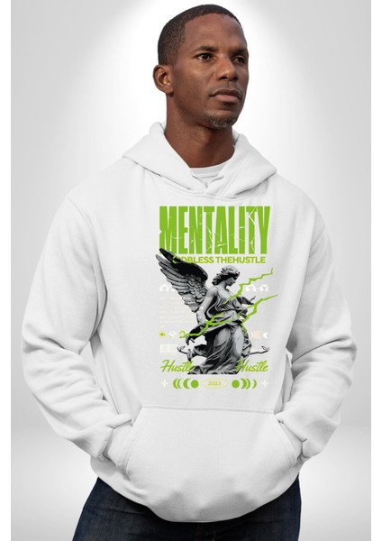 Zihniyet Yunan Kadın Kanatlı Heykel Kadın Erkek Baskılı Üç Iplik Beyaz Kapüşonlu Hodie Sweatshirt fırsatları