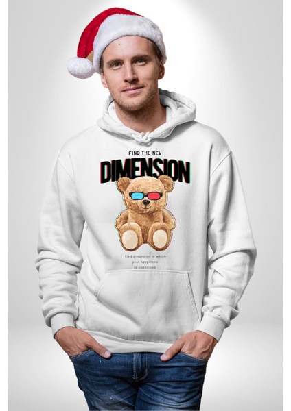 Yeni Boyutu Bul Tatlı Oyuncak Ayı Kadın Erkek Baskılı Üç Iplik Beyaz Kapüşonlu Hodie Sweatshirt fiyatları