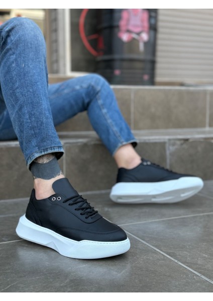BA0354 Günlük Bağcıklı Erkek Yüksek Taban Siyah Spor Ayakkabı fiyatları