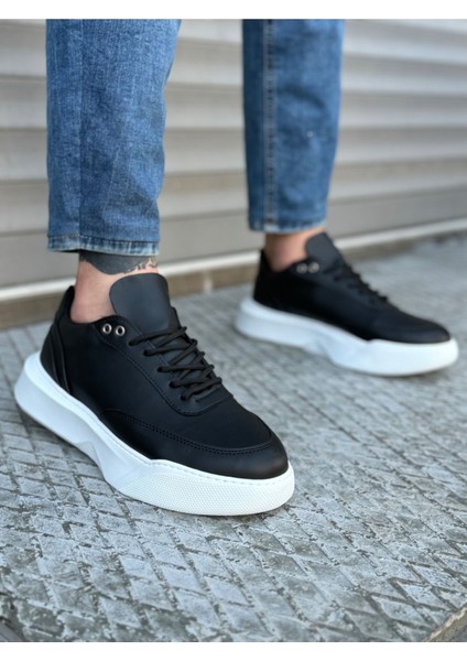 BA0354 Günlük Bağcıklı Erkek Yüksek Taban Siyah Spor Ayakkabı fırsatları