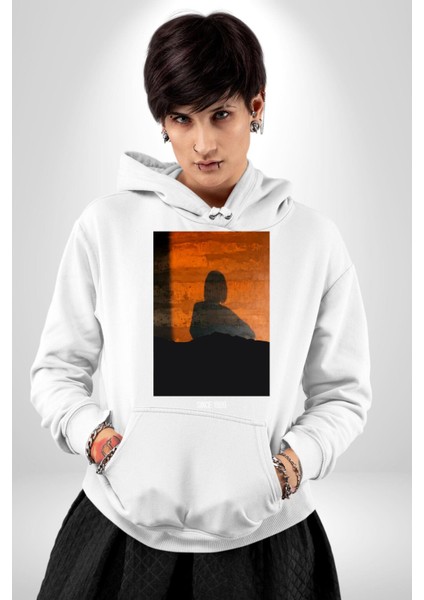 Yaz Akşamı Retro Tarz Kadın Erkek Baskılı Üç Iplik Beyaz Kapüşonlu Hodie Sweatshirt fiyatları