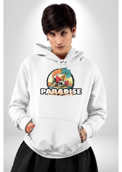 Cennet Iskelet Adam Ada Kadın Erkek Baskılı Üç Iplik Beyaz Kapüşonlu Hodie Sweatshirt fiyatları