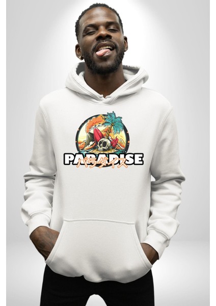 Cennet Iskelet Adam Ada Kadın Erkek Baskılı Üç Iplik Beyaz Kapüşonlu Hodie Sweatshirt modelleri