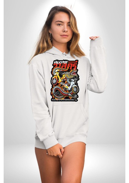 Motorcu Çetesi Çin Ejderhası Kadın Erkek Baskılı Üç Iplik Beyaz Kapüşonlu Hodie Sweatshirt fiyatları