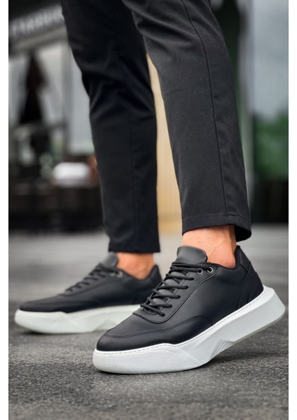 BA0354 Günlük Bağcıklı Erkek Yüksek Taban Siyah Spor Ayakkabı indirimleri
